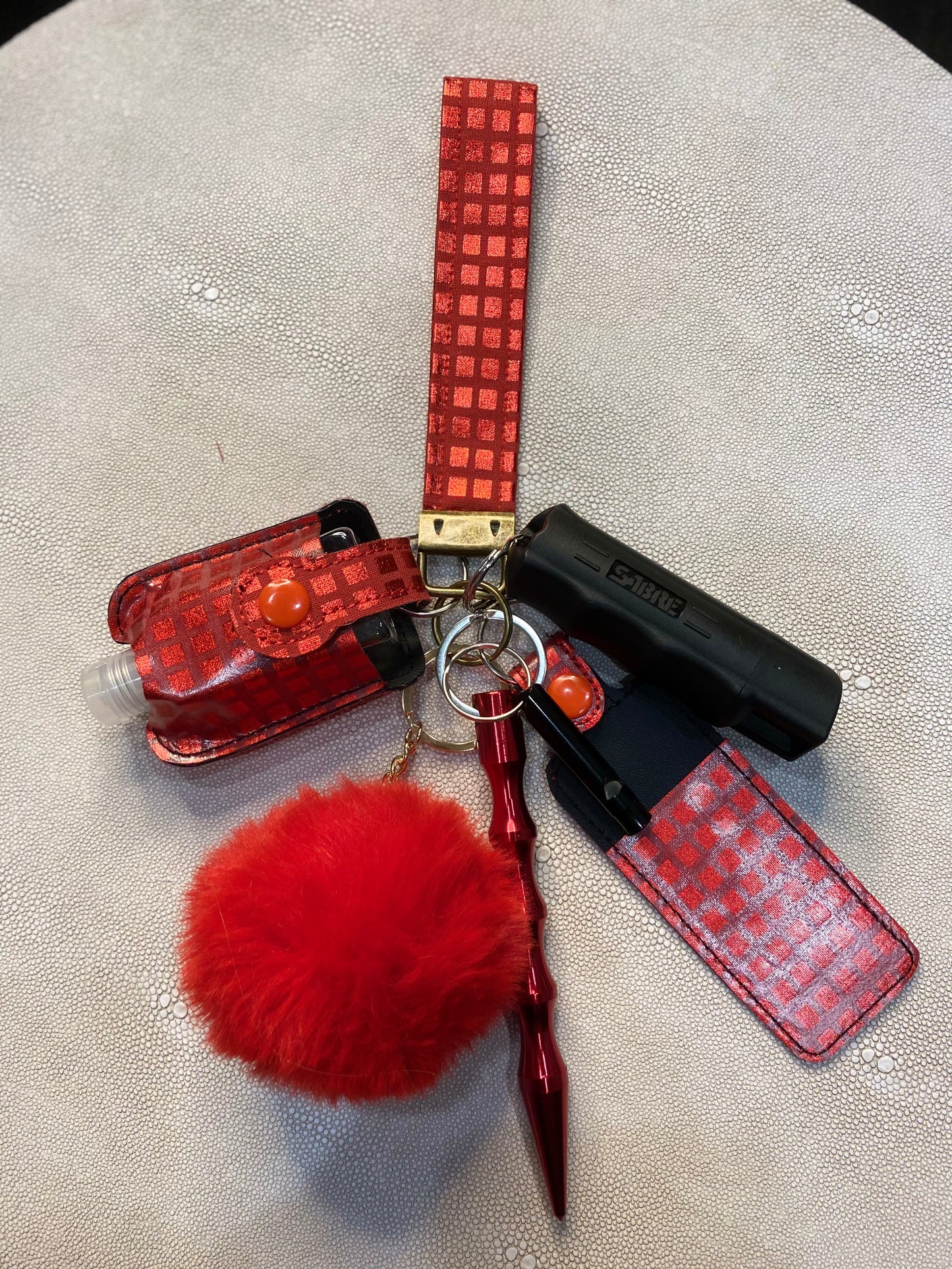 Red Safety Keychain