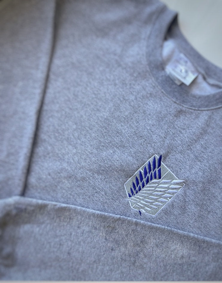 Wings of Freedom AOT embroidery sweatshirt