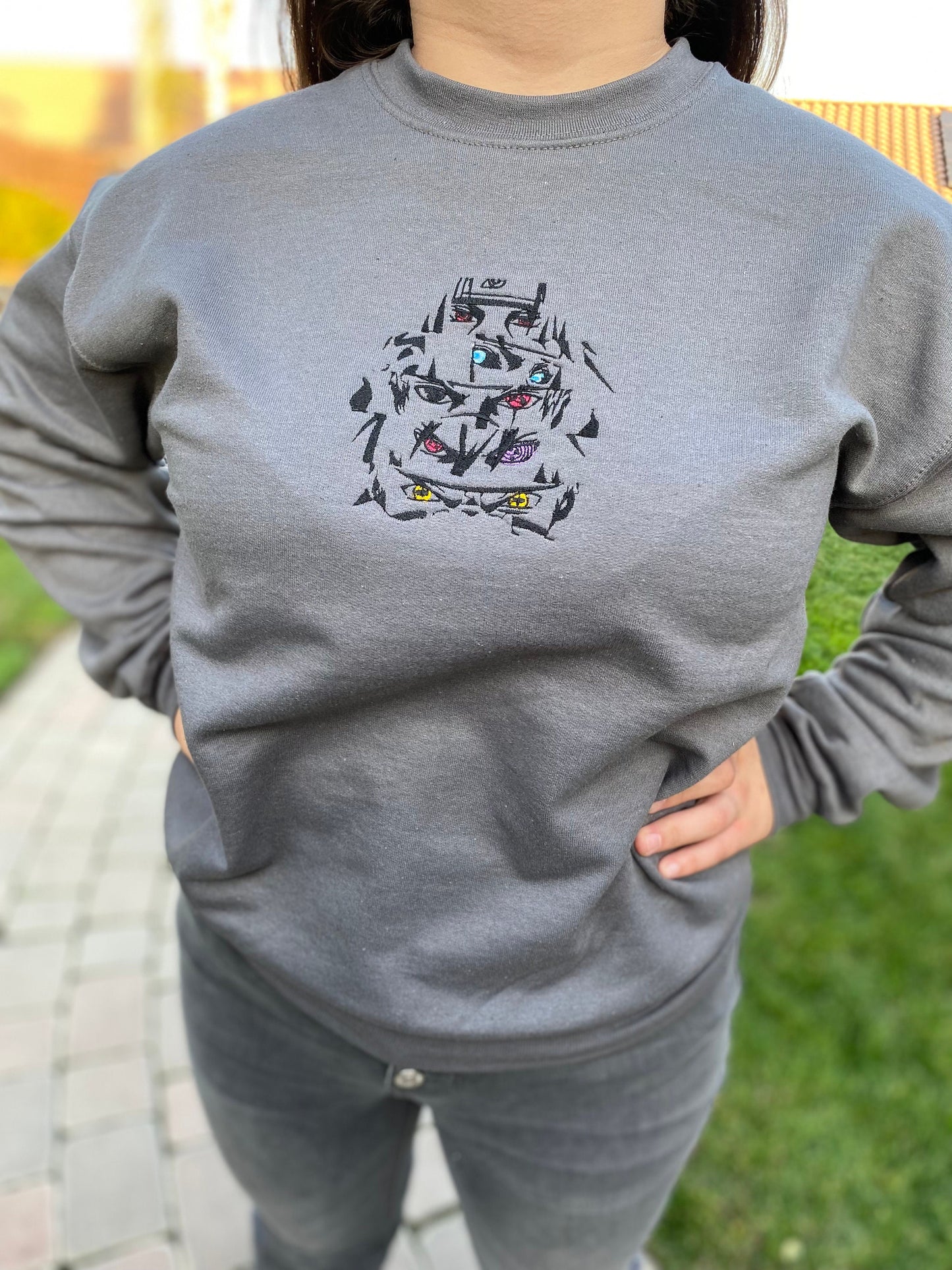 Naruto all eyes Anime Embroidered Sweatshirt