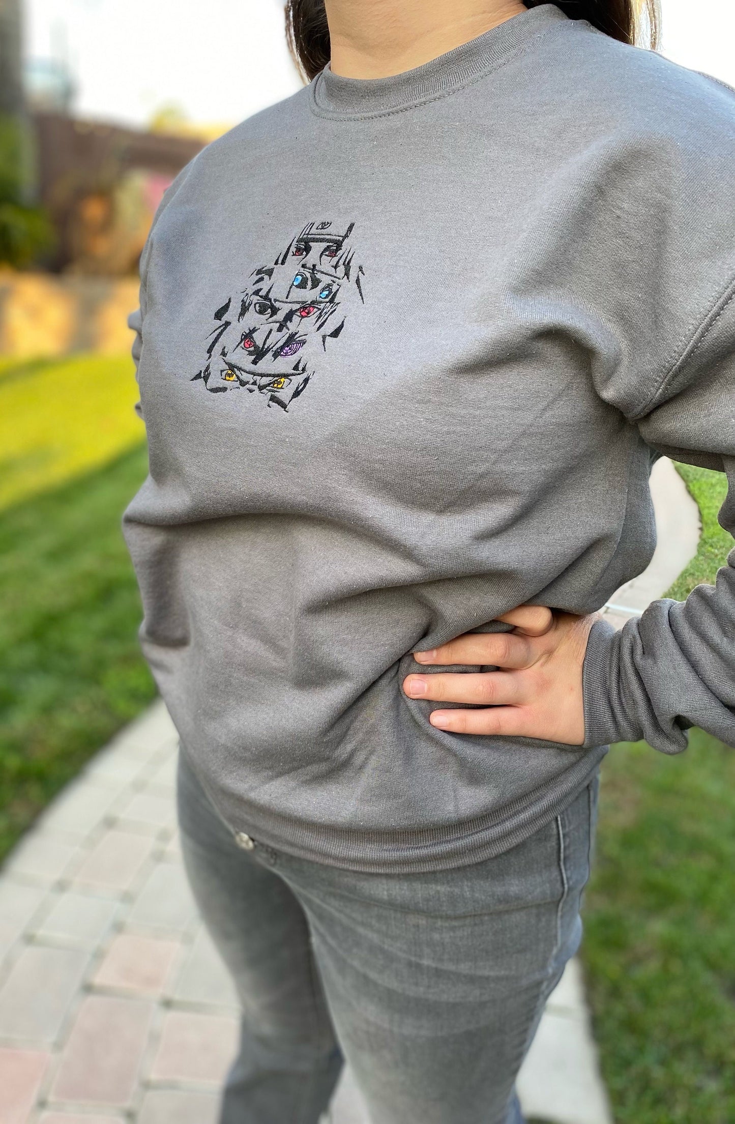 Naruto all eyes Anime Embroidered Sweatshirt