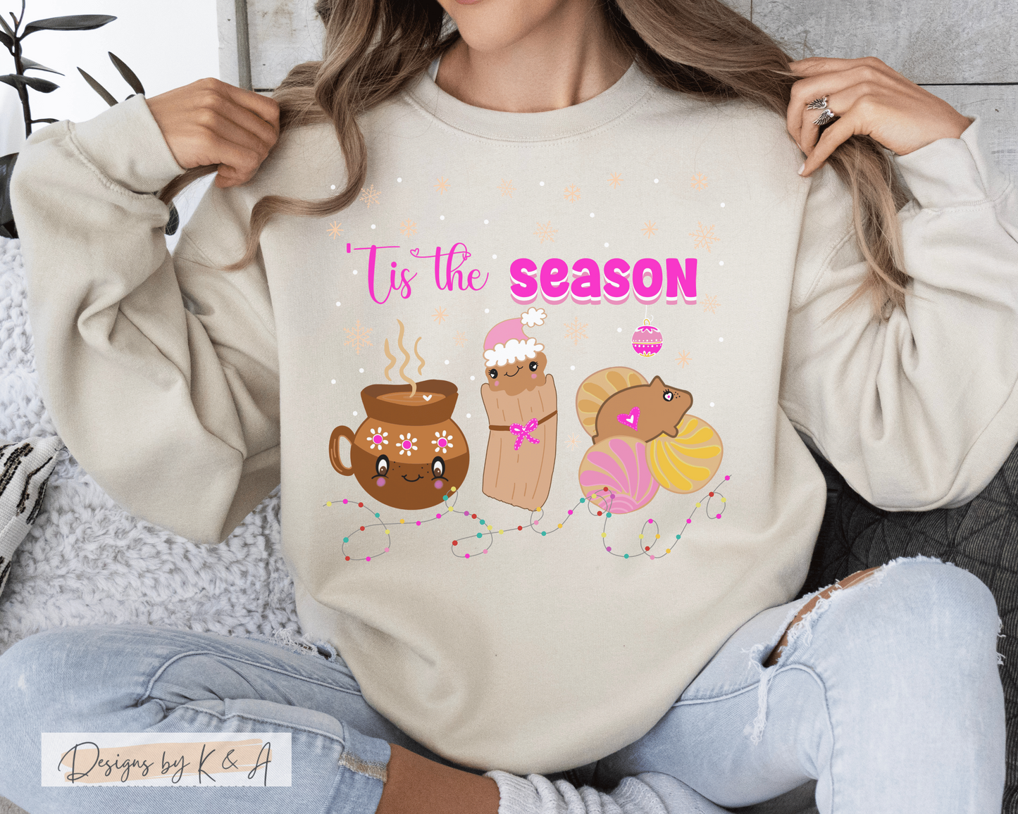 Mexican Funny Sweater, Cafecito, Pan Dulce, Tamales, Champurado, Churro, Pozole, Cafe Abuelita