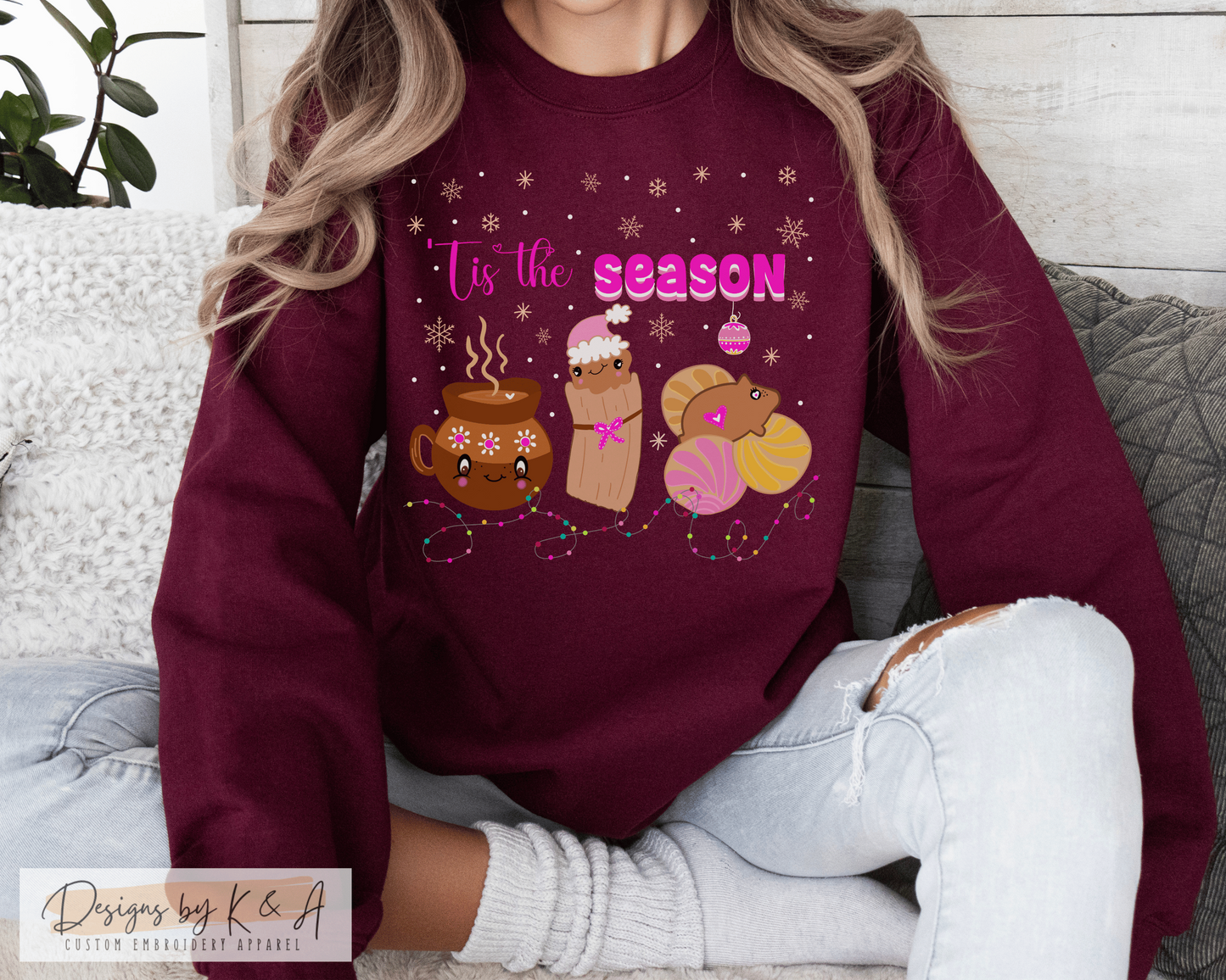 Mexican Funny Sweater, Cafecito, Pan Dulce, Tamales, Champurado, Churro, Pozole, Cafe Abuelita