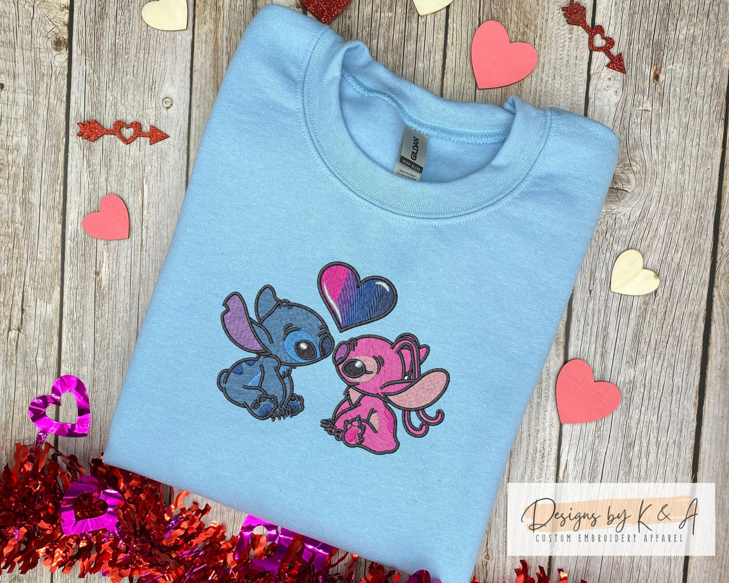 Stitch and Angel Embroidered Sweatshirt