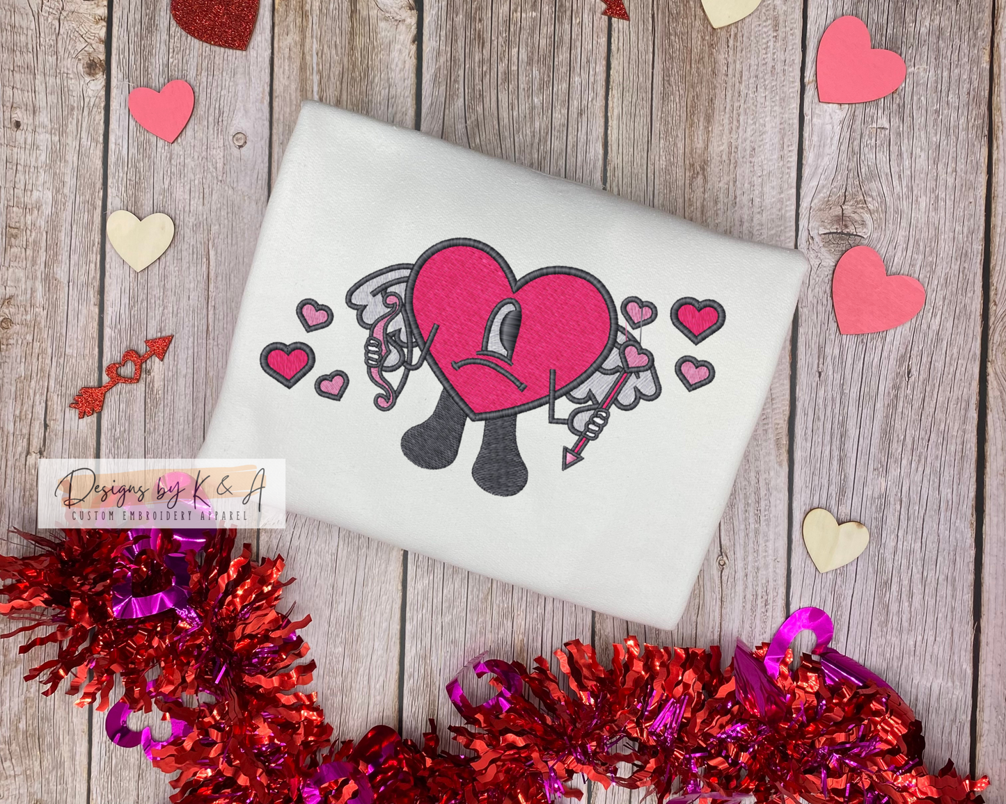 Bad Bunny Heart Cupid Emroidery Crewneck
