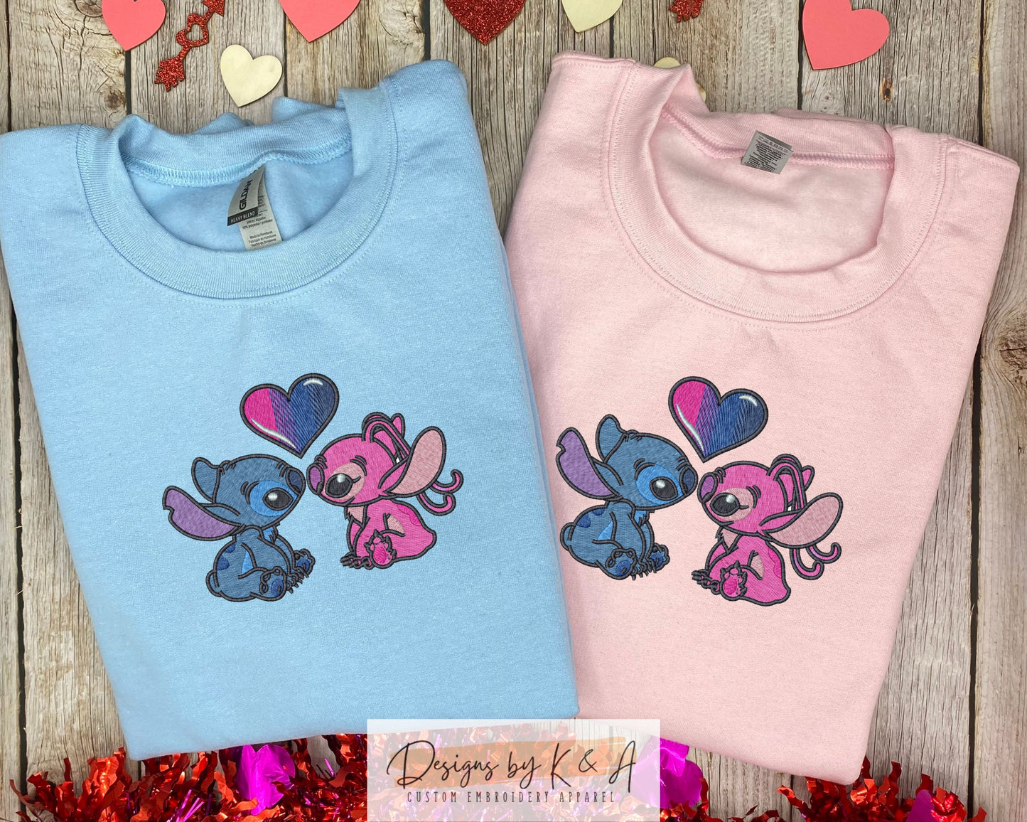 Stitch and Angel Embroidered Sweatshirt