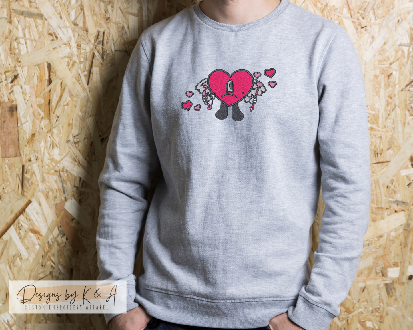 Bad Bunny Heart Cupid Emroidery Crewneck