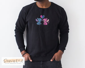 Stitch and Angel Embroidered Sweatshirt