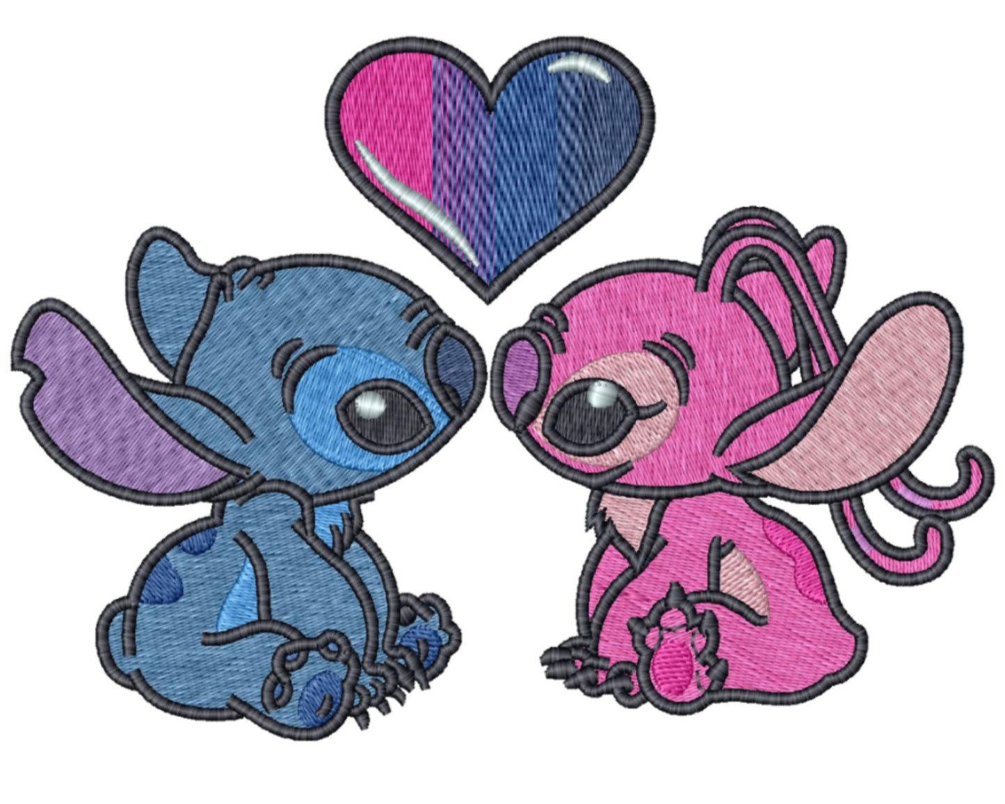 Stitch and Angel Embroidered Sweatshirt