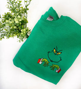 Grinch Christmas Embroideried Sweatshirt - Christmas