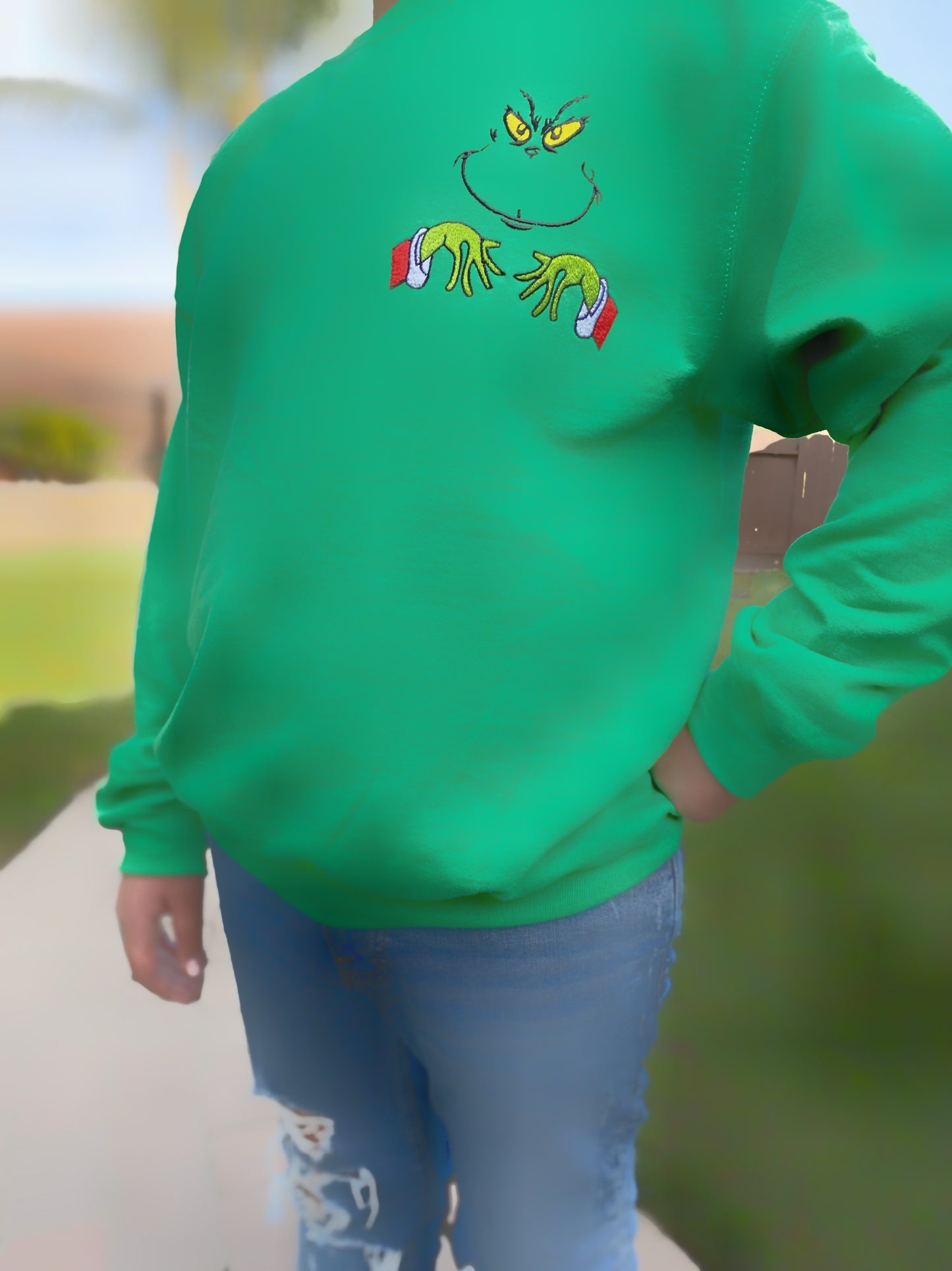 Grinch Christmas Embroideried Sweatshirt - Christmas