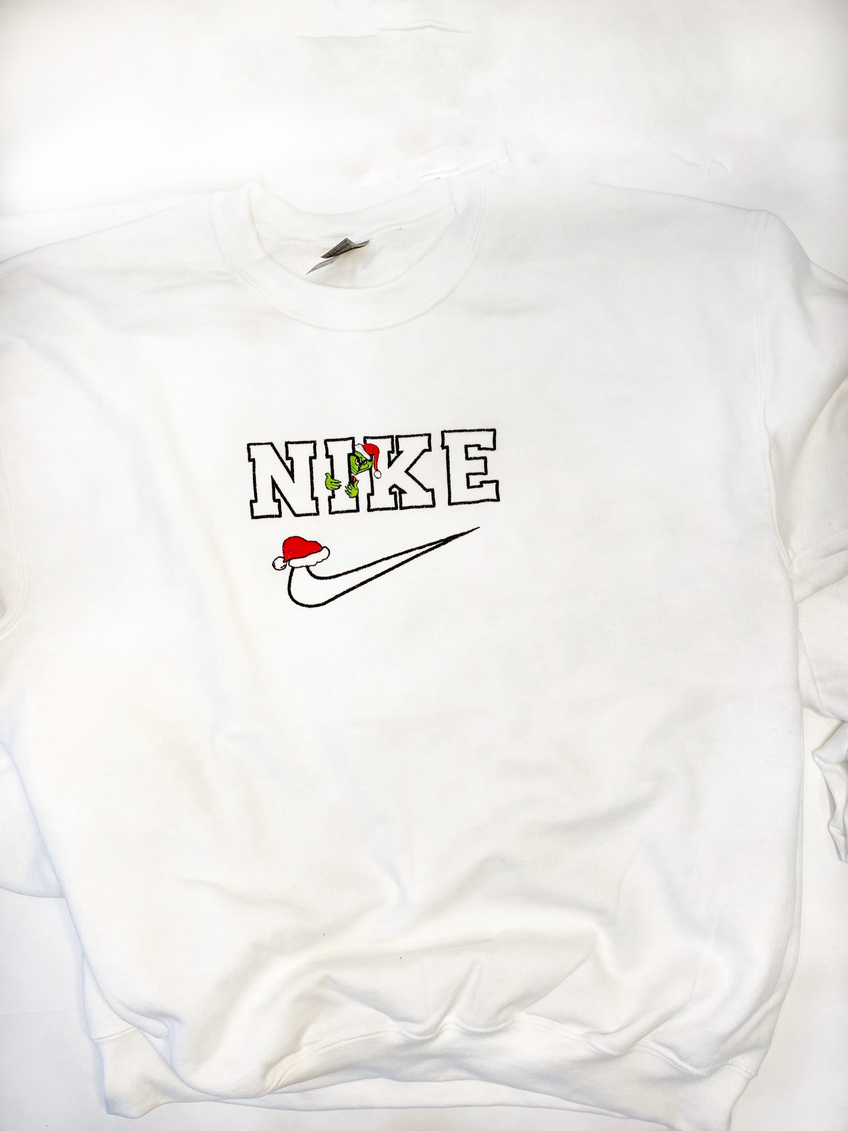 Grinch Nike Inspired Christmas Embroideried Sweatshirt - Christmas