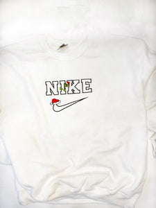 Grinch Nike Inspired Christmas Embroideried Sweatshirt - Christmas